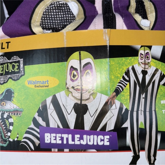 Rubie's Other - Rubies Beetlejuice Halloween Costume Hooded Jumpsuit Cosplay Adult  XL 40/42 Men